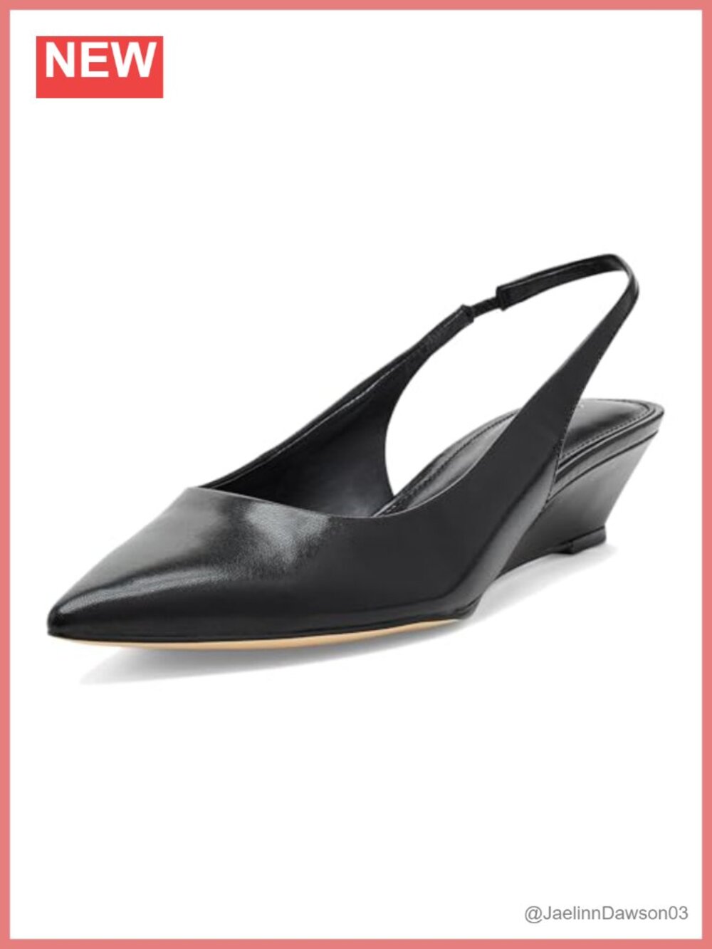 Calvin Klein Womens Mavalyn Leather Pointed Toe Slingback Wedge Heel Pumps